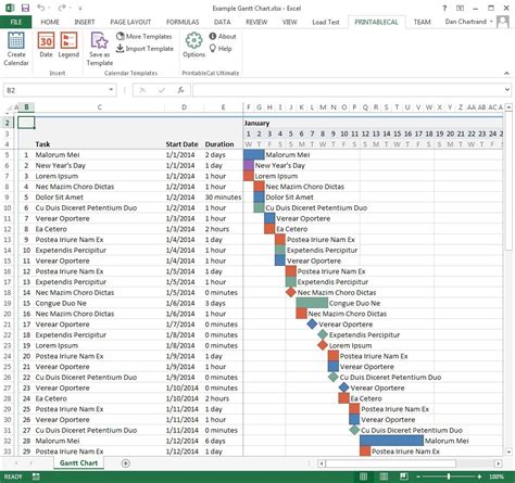 Yearly Gantt Chart Excel Template ~ Excel Templates