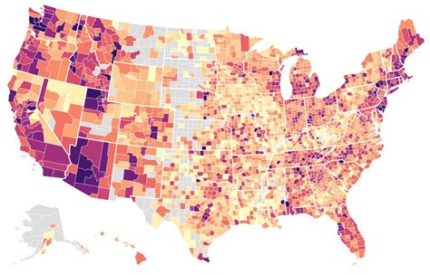 Real Estate Heat Maps: Home Price Changes by County & City