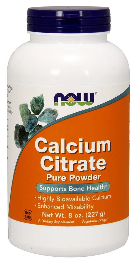 NOW Supplements, Calcium Citrate Powder, Highly Bioavailable Calcium, Supports Bone Health*, 8 ...