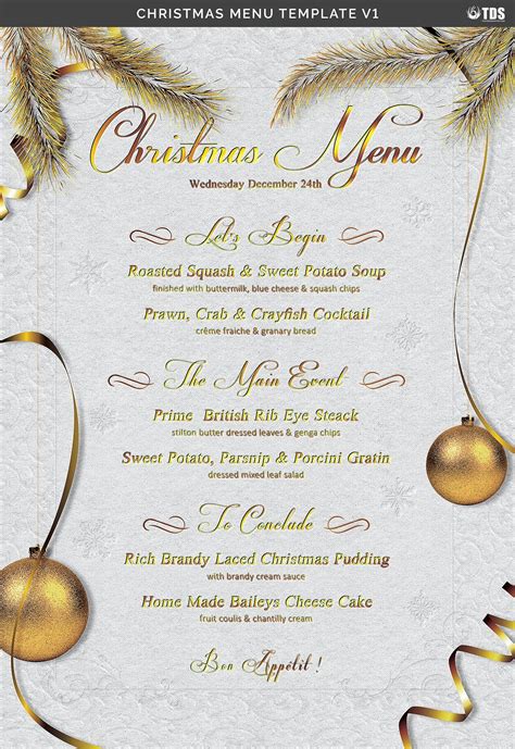 Christmas Menu Template V1 | Christmas party menu, Christmas menu ...