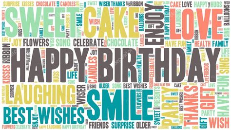 Word Cloud - Happy Birthday Celebration - isolated banner — Stock ...