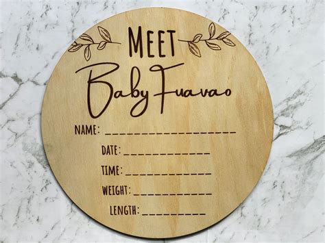 Personalised Baby Announcement Sign – 30cm