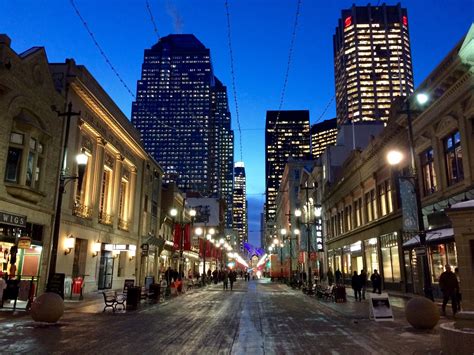 2014.11.18 Evening Sky of Stephen Avenue, Calgary, Canada | Evening sky, Sky, Calgary