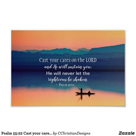 Psalm 55:22 Cast your cares on the LORD Poster | Zazzle | Bible verse posters, Cast your cares ...