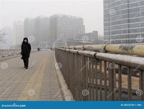 Air pollution in Beijing editorial stock image. Image of industrial ...