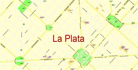 La Plata Argentina Map, Printable Vector exact detailed City Plan ...