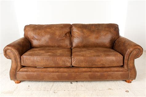 Vintage Leather Sofa by Broyhill | EBTH