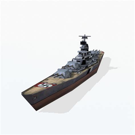 3d bismarck class battleships model