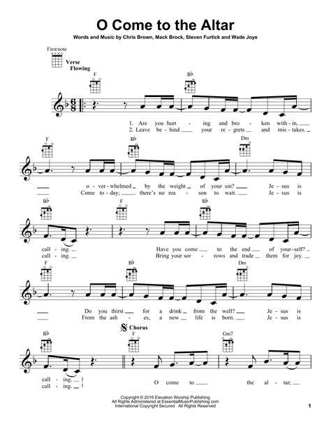 Elevation Worship 'O Come To The Altar' Sheet Music & Chords ...