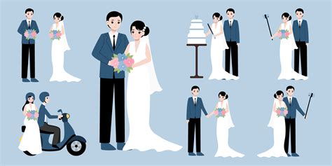 wedding character collection vector flat concept 11273512 Vector Art at Vecteezy