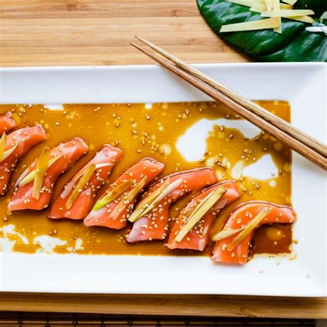 Salmon Sashimi Ginger Carpaccio | LowCarbingAsian | Recipe | Ginger ...