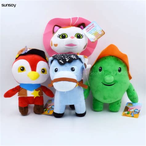 4Pcs/Lot Sheriff Callie's Wild West Toy Plush Cartoon Toys 20 25CM Sheriff Callie Horse ...