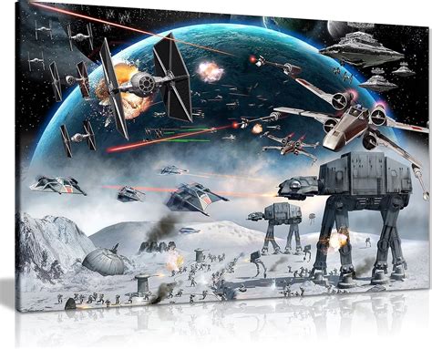 Star Wars Canvas Art Print Framed Picture Large 20x30 Inches A1: Amazon ...