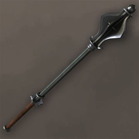 3d medieval flanged mace