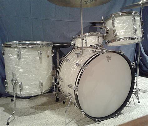 Ludwig Vintage 4 pc Classic white marine pearl drum set_opt - Vintage ...