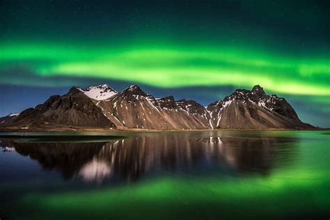 Mount Vestrahorn - Last night at Vestrahorn mountain, located at Stokksnes near Höfn í ...