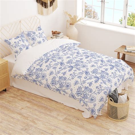 Toile Bedding Set Blue - Classic Toile de Jouy Duvet Cover and Pillow – Literally Pretty