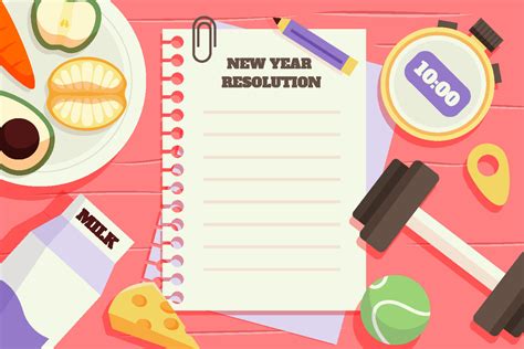 New Year Resolution Background Top View 13695688 Vector Art at Vecteezy