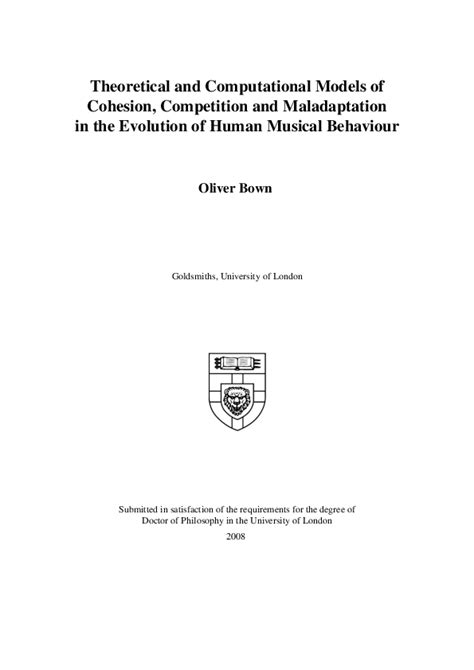 (PDF) Theoretical and Computational Models of Cohesion, Competition and ...