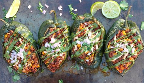 Vegan Stuffed Pasilla Peppers with Habanero Pesto - Eat Figs, Not Pigs | Recipe | Stuffed ...