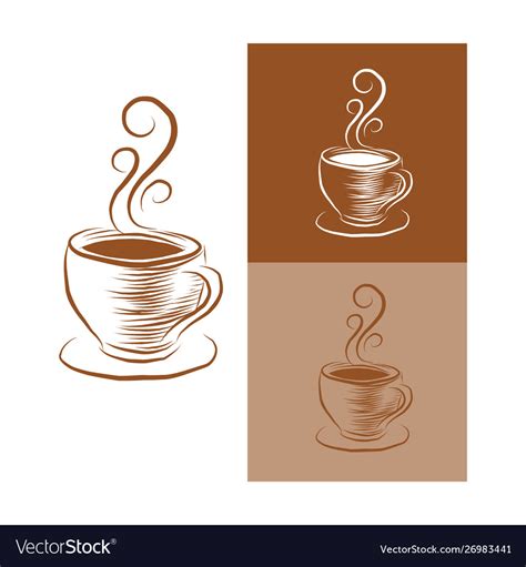 Vintage coffee cup logo Royalty Free Vector Image