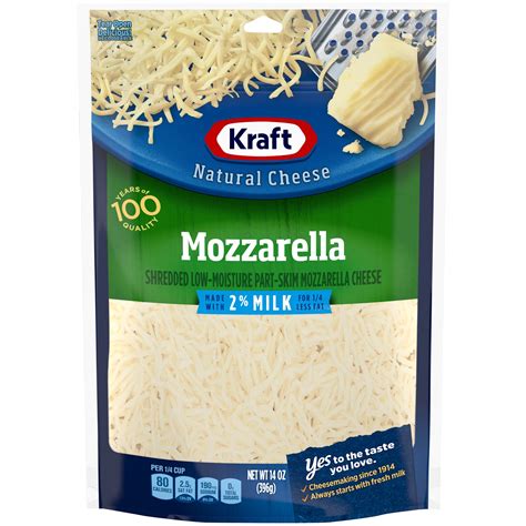 Kraft Mozzarella Shredded Cheese with 2% Milk, 14 oz Bag - Walmart.com