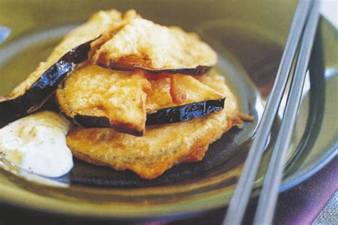 Eggplant tempura with sesame mayonnaise - Recipes - delicious.com.au