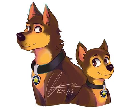 CHASE by MilkyMatsu80s on DeviantArt | Paw patrol characters, Dog drawing, Furry art