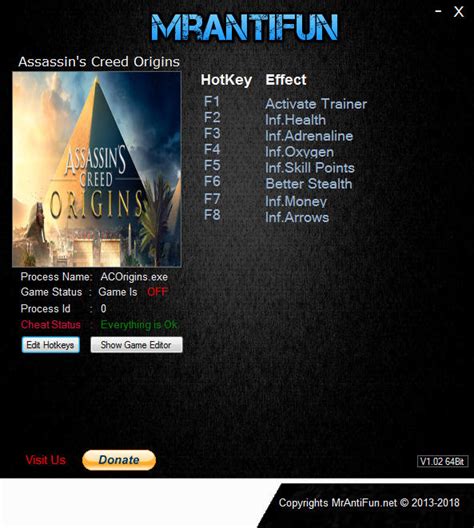 Assassin's Creed: Origins - Trainer +6 v1.51 {MrAntiFun} download free ...