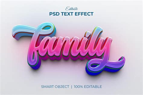 Premium PSD | 3d editable Family text effect mockup premium PSD