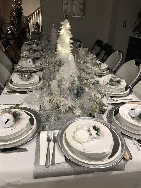 Silver Christmas Table Settings