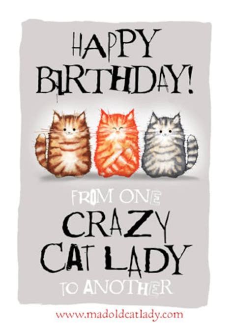 Crazy Cat Lady Birthday card | Etsy