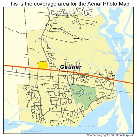 Aerial Photography Map of Gautier, MS Mississippi