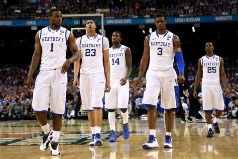 Kentucky Wildcats walk on the court during the second half of the NCAA ...