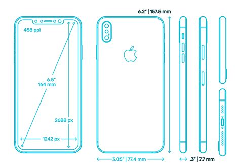 Apple iPhone XS Max (12th Gen) Dimensions & Drawings | Dimensions.com