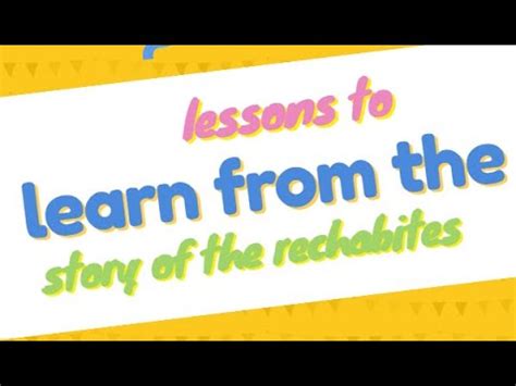 lessons from the Rechabites in the bible - YouTube