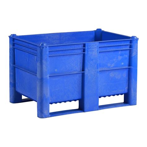 32 x 48 x 29 Fixed Wall Bulk Euro Container - Blue | One Way Solutions # CP-S-32-F