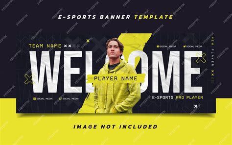 Premium Vector | Esports gaming banner template with logo for social media