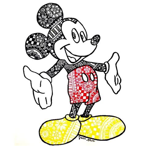 Gambar Doodle Mickey Mouse - Zona Gambar