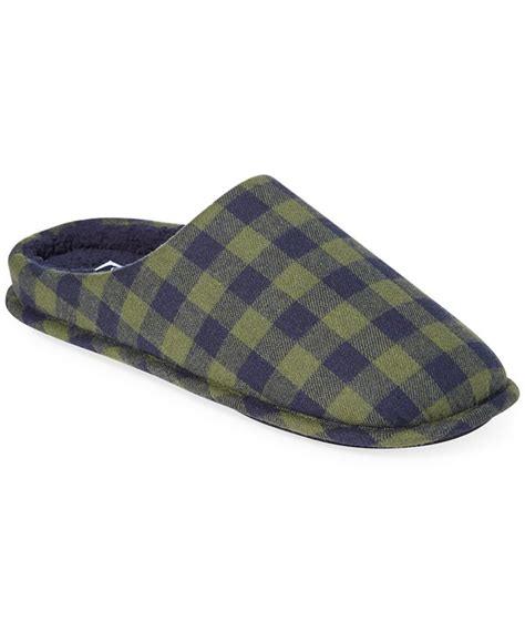 Club Room Men's Plaid Slippers, Created for Macy's - Macy's