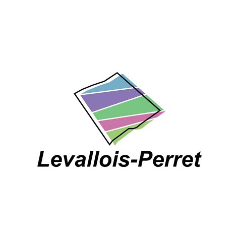 Map of Levallois Perret City colorful geometric modern outline, High detailed vector ...