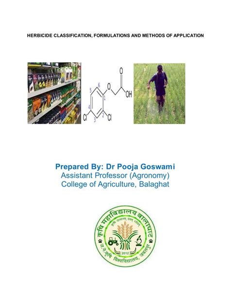 Herbicide Classification and Formulations | PDF