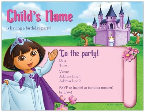 dora the explorer birthday invitations free printable – FREE Printable ...