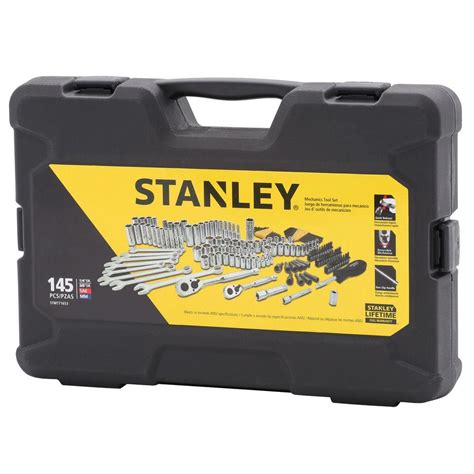 STANLEY Mechanics Tool Set (145 Piece) 3/8 in. and 1/4 in.Drive Pear ...