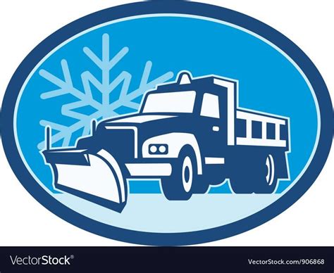 Snow Plow Truck Retro Royalty Free Vector Image , #spon, #Truck, #Retro ...