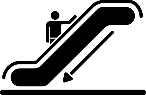 Escalator icon in Black and White color. 24252556 Vector Art at Vecteezy