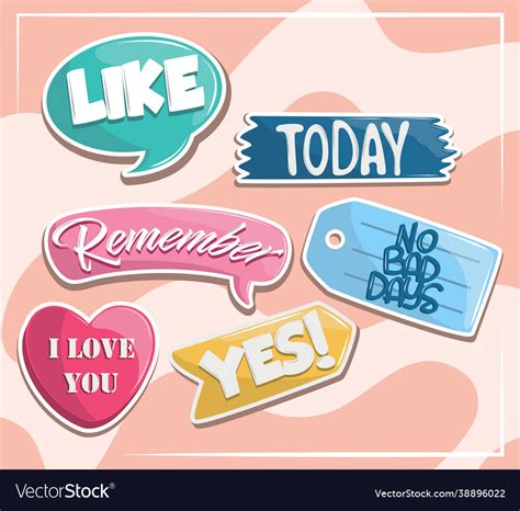 Set stickers with messages Royalty Free Vector Image