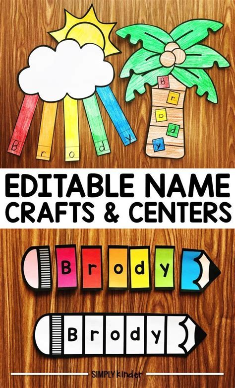 Name Crafts & Name Centers - Simply Kinder | Name activities preschool ...