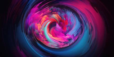 Premium AI Image | A colorful swirl of paint on a black background generative ai image