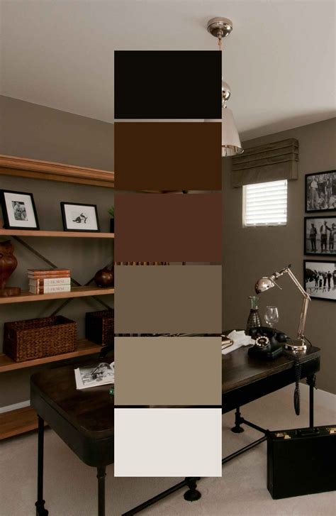 Even an office deserves some colour palette thought. This office goes for a brown wall colour ...